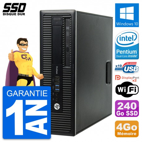 PC HP ProDesk 600 G1 SFF Intel Pentium G3220 RAM 4Go SSD 240Go Windows 10 Wifi