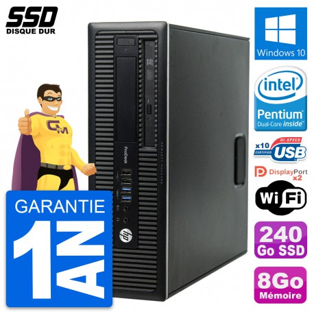 PC HP ProDesk 600 G1 SFF Intel Pentium G3220 RAM 8Go SSD 240Go Windows 10 Wifi