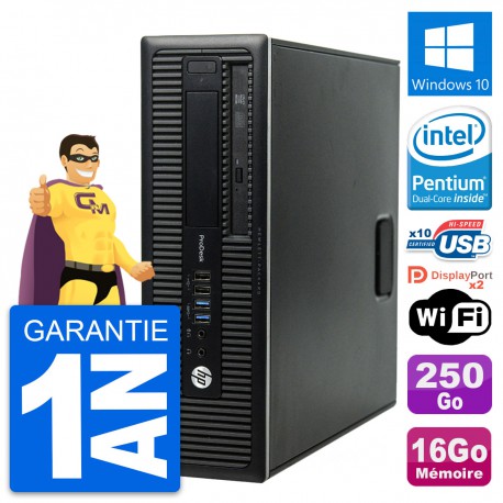 PC HP ProDesk 600 G1 SFF Intel G3220 RAM 16Go Disque Dur 250Go Windows 10 Wifi