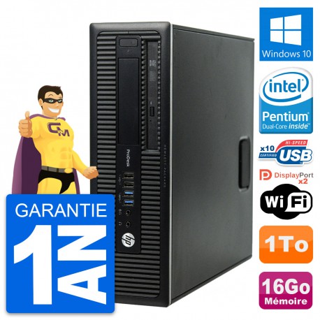 PC HP ProDesk 600 G1 SFF Intel G3220 RAM 16Go Disque Dur 1To Windows 10 Wifi