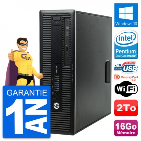 PC HP ProDesk 600 G1 SFF Intel G3220 RAM 16Go Disque Dur 2To Windows 10 Wifi