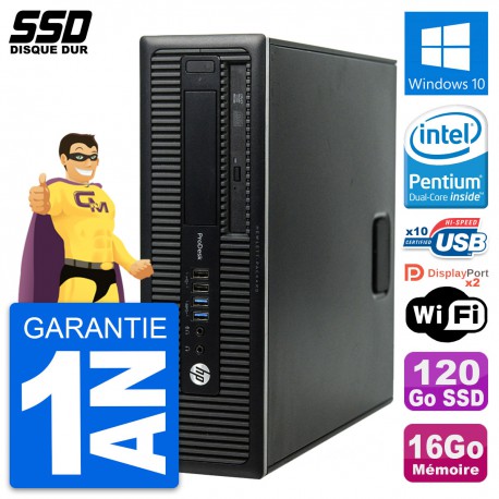 PC HP ProDesk 600 G1 SFF Intel Pentium G3220 RAM 16Go SSD 120Go Windows 10 Wifi