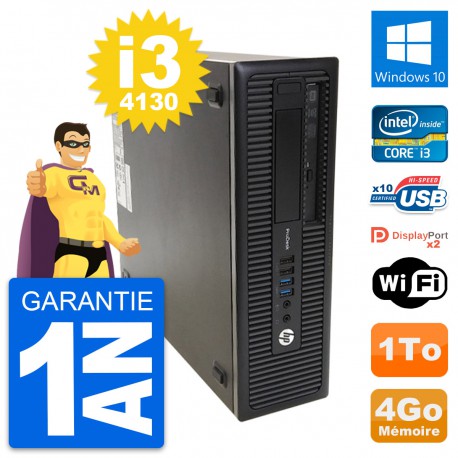 PC HP ProDesk 600 G1 SFF Intel Core i3-4130 RAM 4Go Disque 1To Windows 10 Wifi