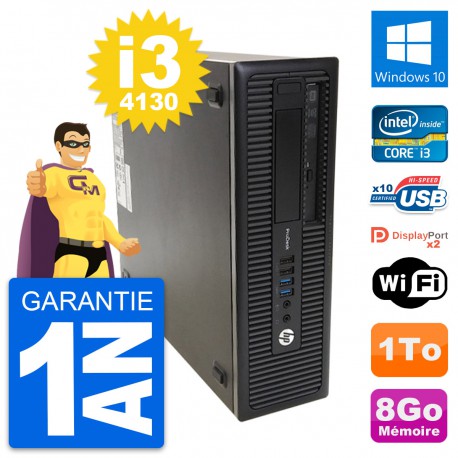 PC HP ProDesk 600 G1 SFF Intel Core i3-4130 RAM 8Go Disque 1To Windows 10 Wifi