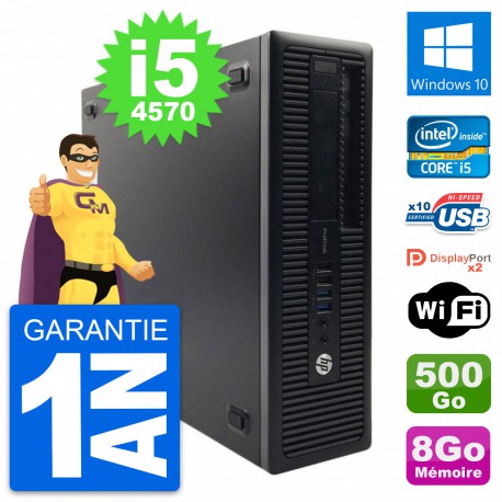 PC HP ProDesk 600 G1 SFF Intel Core i5-4570 RAM 8Go Disque 500Go Windows 10 Wifi