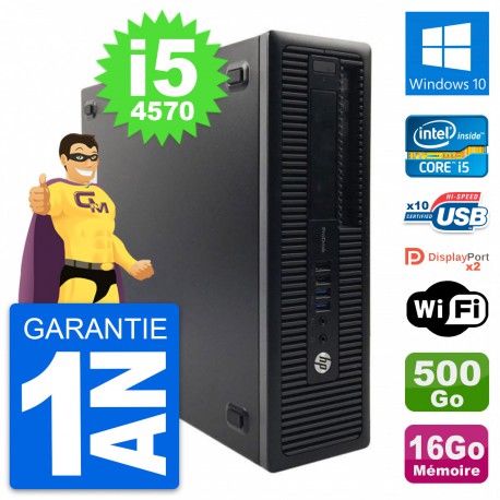 PC HP ProDesk 600 G1 SFF Intel i5-4570 RAM 16Go Disque 500Go Windows 10 Wifi