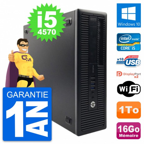 PC HP ProDesk 600 G1 SFF Intel Core i5-4570 RAM 16Go Disque 1To Windows 10 Wifi