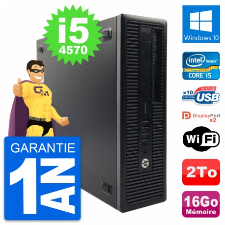 PC HP ProDesk 600 G1 SFF Intel Core i5-4570 RAM 16Go Disque 2To Windows 10 Wifi