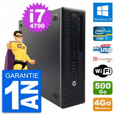 PC HP ProDesk 600 G1 SFF Intel Core i7-4790 RAM 4Go Disque 500Go Windows 10 Wifi