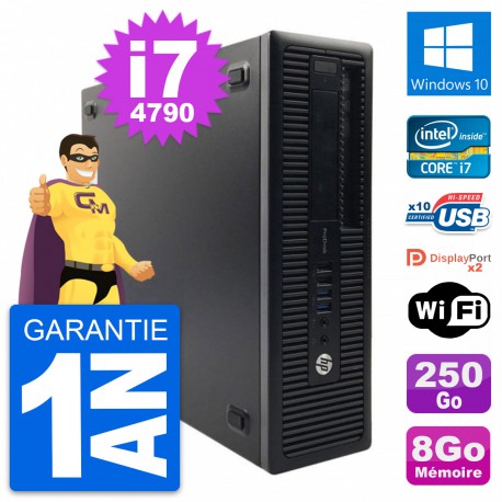 PC HP ProDesk 600 G1 SFF Intel Core i7-4790 RAM 8Go Disque 250Go Windows 10 Wifi