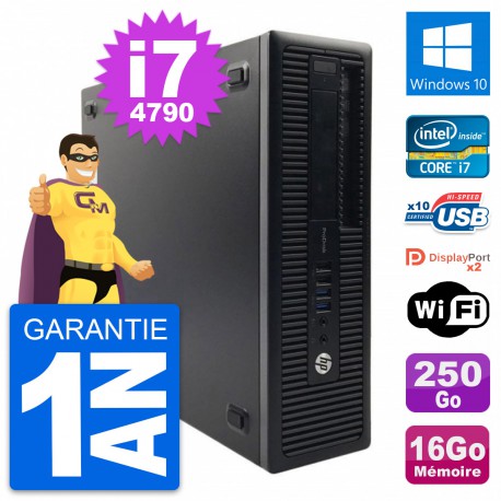 PC HP ProDesk 600 G1 SFF Intel i7-4790 RAM 16Go Disque 250Go Windows 10 Wifi
