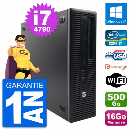 PC HP ProDesk 600 G1 SFF Intel i7-4790 RAM 16Go Disque 500Go Windows 10 Wifi