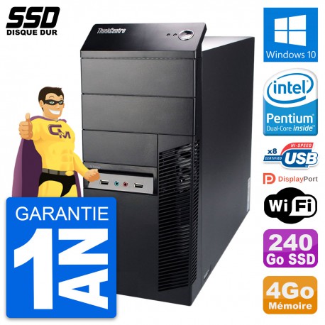 PC Tour Lenovo ThinkCentre M91p Intel G630 RAM 4Go SSD 240Go Windows 10 Wifi