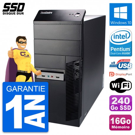 PC Tour Lenovo ThinkCentre M91p Intel G630 RAM 16Go SSD 240Go Windows 10 Wifi