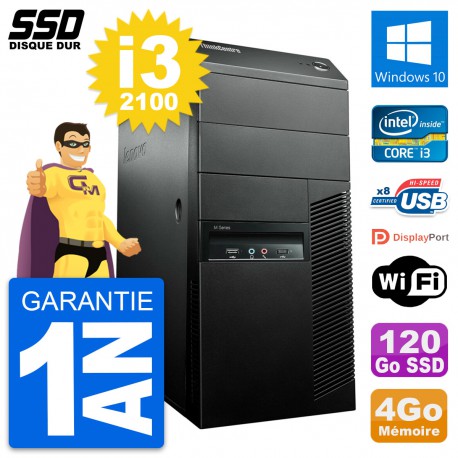 PC Tour Lenovo ThinkCentre M91p Intel i3-2100 RAM 4Go SSD 120Go Windows 10 Wifi
