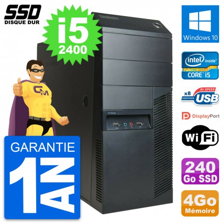 PC Tour Lenovo ThinkCentre M91p Intel i5-2400 RAM 4Go SSD 240Go Windows 10 Wifi
