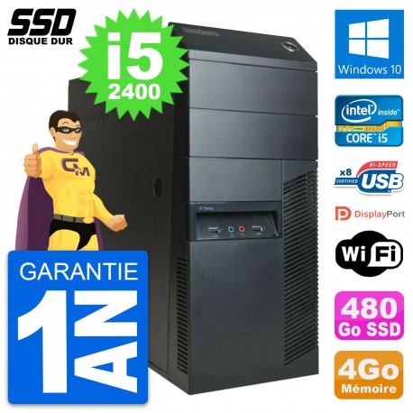 PC Tour Lenovo ThinkCentre M91p Intel i5-2400 RAM 4Go SSD 480Go Windows 10 Wifi