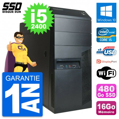 PC Tour Lenovo ThinkCentre M91p Intel i5-2400 RAM 16Go SSD 480Go Windows 10 Wifi
