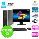 Lot PC HP Elite 8200 SFF Core I3 3.1GHz 8Go 480Go SSD DVD WIFI W7 + Ecran 17