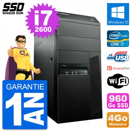 PC Tour Lenovo ThinkCentre M91p Intel i7-2600 RAM 4Go SSD 960Go Windows 10 Wifi