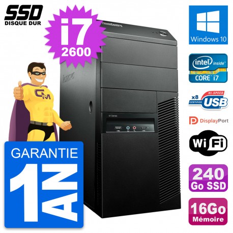 PC Tour Lenovo ThinkCentre M91p Intel i7-2600 RAM 16Go SSD 240Go Windows 10 Wifi