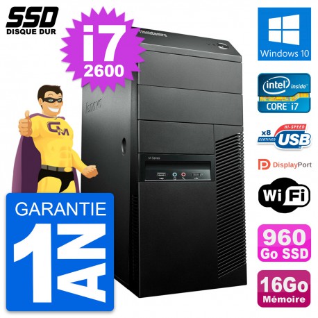 PC Tour Lenovo ThinkCentre M91p Intel i7-2600 RAM 16Go SSD 960Go Windows 10 Wifi
