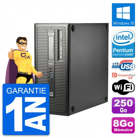 PC Tour HP EliteDesk 800 G1 Intel G3220 RAM 8Go Disque Dur 250Go Windows 10 Wifi