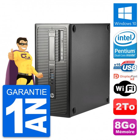 PC Tour HP EliteDesk 800 G1 Intel G3220 RAM 8Go Disque Dur 2To Windows 10 Wifi