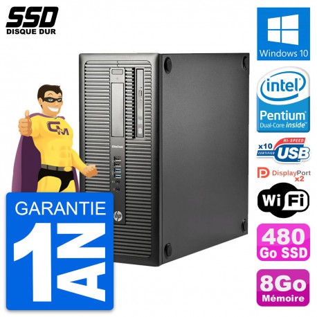 PC Tour HP EliteDesk 800 G1 Intel G3220 RAM 8Go SSD 480Go Windows 10 Wifi