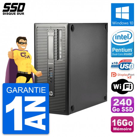 PC Tour HP EliteDesk 800 G1 Intel G3220 RAM 16Go SSD 240Go Windows 10 Wifi