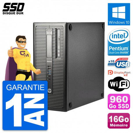 PC Tour HP EliteDesk 800 G1 Intel G3220 RAM 16Go SSD 960Go Windows 10 Wifi
