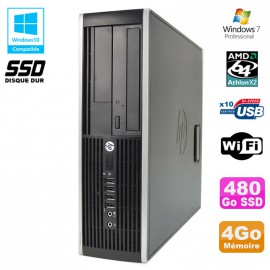 PC HP Compaq 6005 Pro SFF AMD 3GHz 4Go DDR3 480Go SSD Graveur WIFI Win 7 Pro