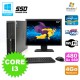Lot PC HP Compaq 6200 Pro SFF Core i3 3.1GHz 4Go 480Go SSD DVD WIFI W7 + Ecran 19