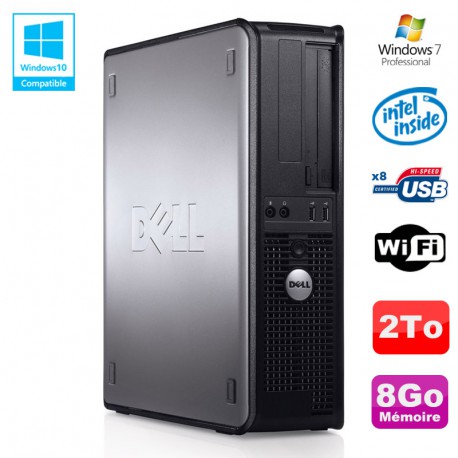 PC DELL Optiplex 780 DT Intel E7500 2.93Ghz 8Go Disque 2000Go WIFI Win 7 Pro