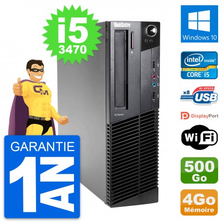 PC Lenovo ThinkCentre M82 SFF Intel i5-3470 RAM 4Go Disque 500Go Windows 10 Wifi