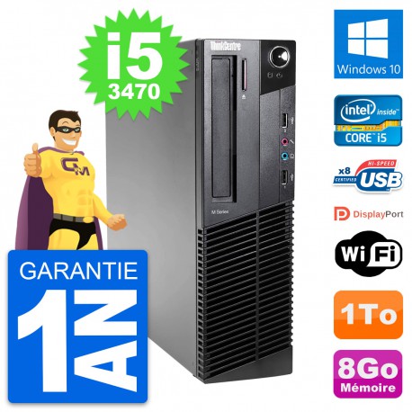 PC Lenovo ThinkCentre M82 SFF Intel i5-3470 RAM 8Go Disque 1To Windows 10 Wifi