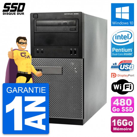 PC Tour Dell OptiPlex 3020 Intel G3220 RAM 16Go SSD 480Go Windows 10 Wifi