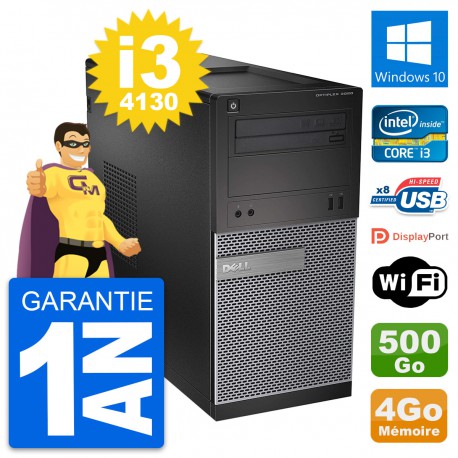 PC Tour Dell OptiPlex 3020 Intel i3-4130 RAM 4Go Disque 500Go Windows 10 Wifi