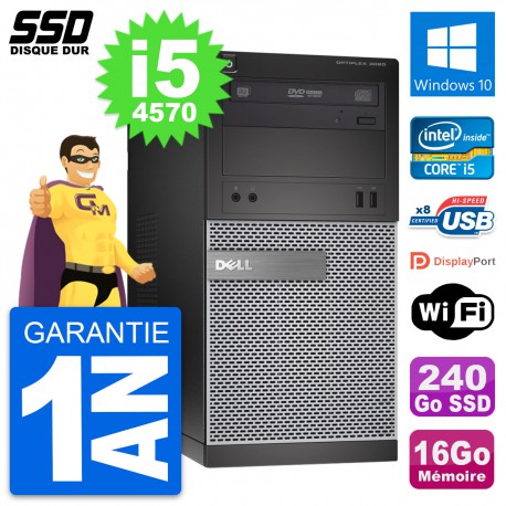 PC Tour Dell OptiPlex 3020 Intel Core i5-4570 RAM 16Go SSD 240Go Windows 10 Wifi