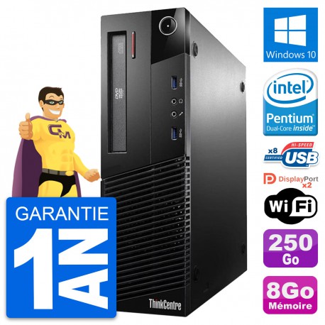 PC Lenovo ThinkCentre M93p SFF Intel G3220 RAM 8Go Disque 250Go Windows 10 Wifi