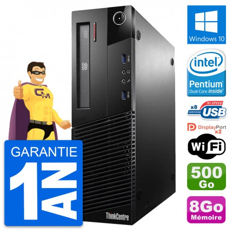 PC Lenovo ThinkCentre M93p SFF Intel G3220 RAM 8Go Disque 500Go Windows 10 Wifi