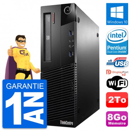 PC Lenovo ThinkCentre M93p SFF Intel G3220 RAM 8Go Disque 2To Windows 10 Wifi