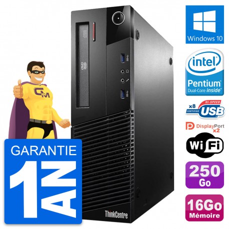 PC Lenovo ThinkCentre M93p SFF Intel G3220 RAM 16Go Disque 250Go Windows 10 Wifi