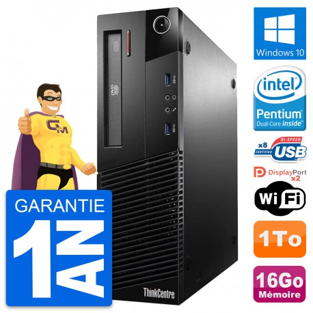 PC Lenovo ThinkCentre M93p SFF Intel G3220 RAM 16Go Disque 1To Windows 10 Wifi