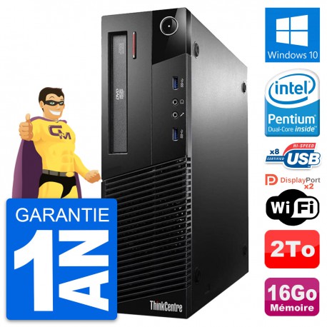 PC Lenovo ThinkCentre M93p SFF Intel G3220 RAM 16Go Disque 2To Windows 10 Wifi