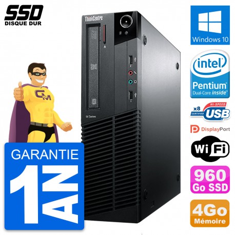 PC Lenovo ThinkCentre M81 SFF Intel G630 RAM 4Go SSD 960Go Windows 10 Wifi