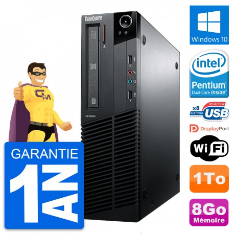 PC Lenovo ThinkCentre M81 SFF Intel G630 RAM 8Go Disque Dur 1To Windows 10 Wifi