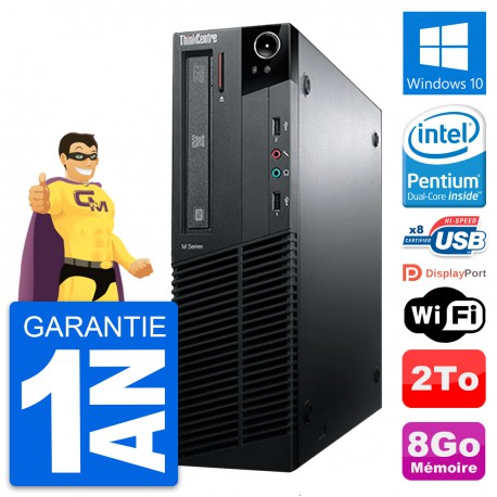 PC Lenovo ThinkCentre M81 SFF Intel G630 RAM 8Go Disque Dur 2To Windows 10 Wifi