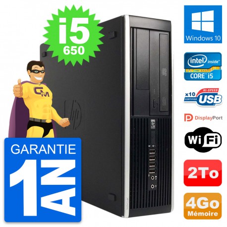 PC HP 8100 Elite SFF Intel Core i5-650 RAM 4Go Disque Dur 2To Windows 10 Wifi