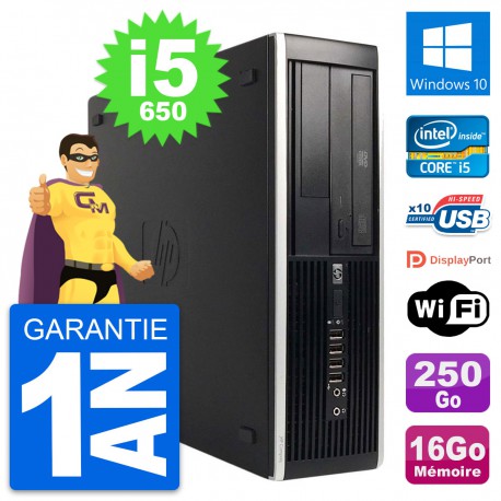 PC HP 8100 SFF Intel Core i5-650 RAM 16Go Disque Dur 250Go Windows 10 Wifi